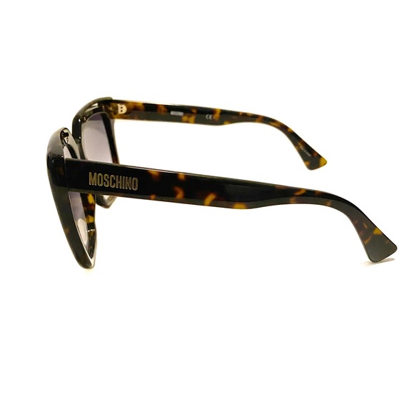 MOSCHINO Brown Tortoise Gold Butterfly Sunglasses NWT - Picture 4 of 13